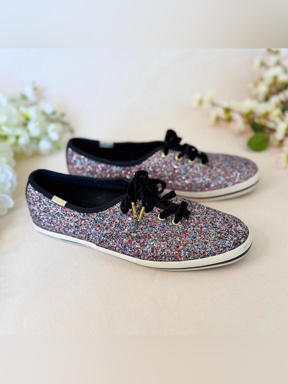 kate spade Multicolor Glitter Lace-Up Sneakers